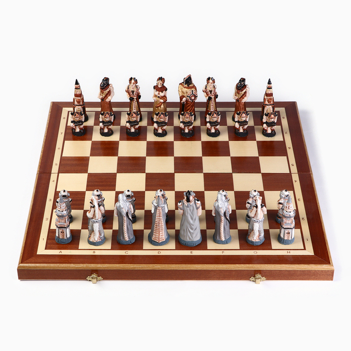 Шахматы польские Madon "Мраморные", 55.5 х 55.5 см, король h-10.5 см, пешка h-7 см - фото 1926081376