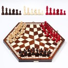 Шахматы с тремя игроками, 35 х 35 см, король h-6 см. пешка h-2.5 см - фото 8992505