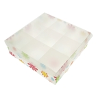 Короб для хранения 9 ячеек с крышкой 30х30х10 см "Цветы" цвет белый - Фото 2