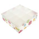 Короб для хранения 12 ячеек с крышкой 30х30х10 см "Цветы" цвет белый - Фото 1
