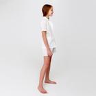 Рубашка с коротким рукавом для девочки MINAKU: Light touch, белая, рост 122 см - Фото 4