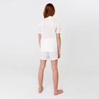 Рубашка с коротким рукавом для девочки MINAKU: Light touch, белая, рост 122 см - Фото 5