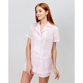 Рубашка с коротким рукавом женская MINAKU: Light touch цвет розовый, р-р 52