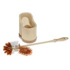 Ершик для унитаза с подставкой, 44 см, двойная система щеток, цвета МИКС - Фото 2