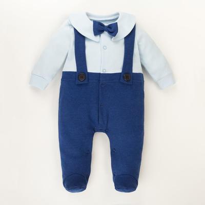 Комбинезон Крошка Я "Костюм", голубой/синий, рост 68-74 см