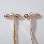 Серьги висячие «Изящество. Плоские нити», 15 см, цвет золото - Фото 7