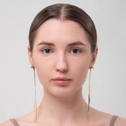 Серьги висячие «Изящество» плоские нити, цвет золото, 15 см - Фото 6
