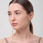 Серьги висячие «Изящество» плоские нити, цвет золото, 15 см - Фото 3