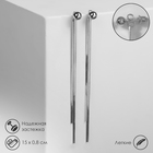 Серьги висячие «Изящество» плоские нити, цвет серебро, 15 см - Фото 1