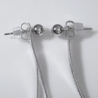 Серьги висячие «Изящество» плоские нити, цвет серебро, 15 см - Фото 2