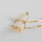 Серьги висячие со стразами «Чувства» бабочки, цвет белый в золоте - фото 25562555