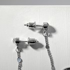 Серьги висячие со стразами «Чувства» кольца, белые в серебре, 5.5 см - Фото 2