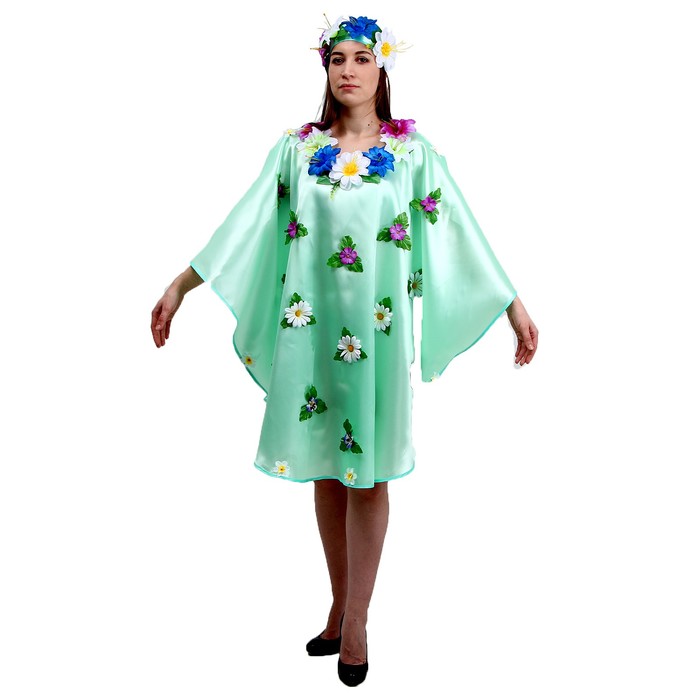 Карнавальный костюм «Весна», взрослый, платье, головной убор - Фото 1
