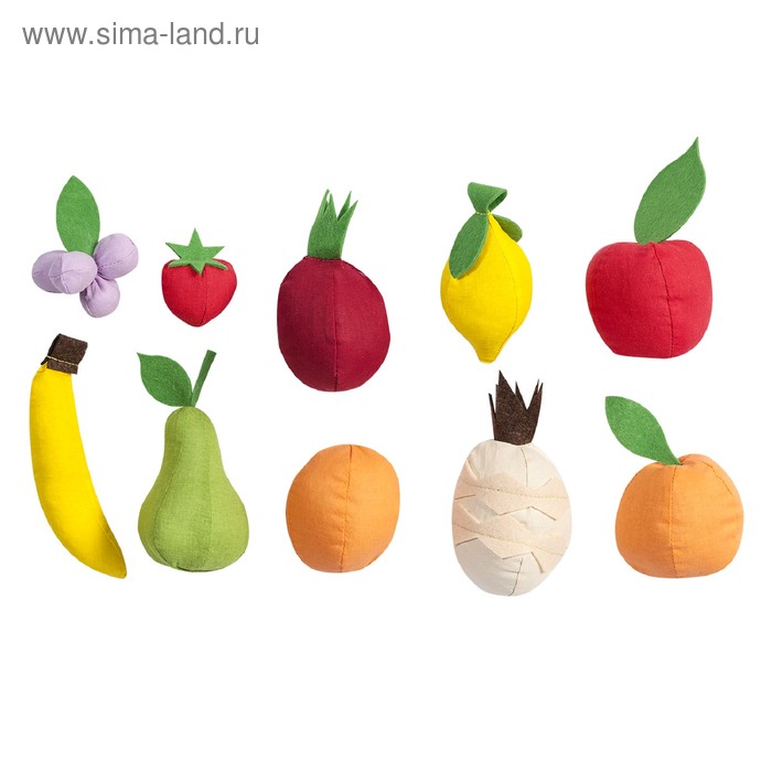 Набор фруктов, 10 предметов, с карточками - Фото 1