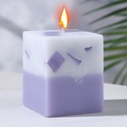 Свеча- куб с мозаикой "Лаванда" ароматическая, 5×6 см - фото 318326248