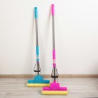 Швабра для мытья пола с двойным роликовым отжимом Доляна, насадка ПВА 27×6 см, телескопическая ручка 96-123 см, цвет МИКС - Фото 5
