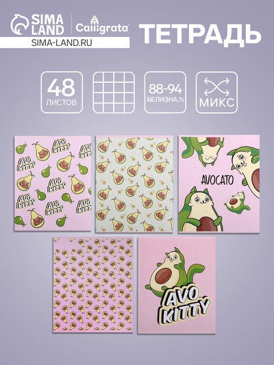 Тетрадь 48 листов в клетку, Calligrata «Авто», МИКС