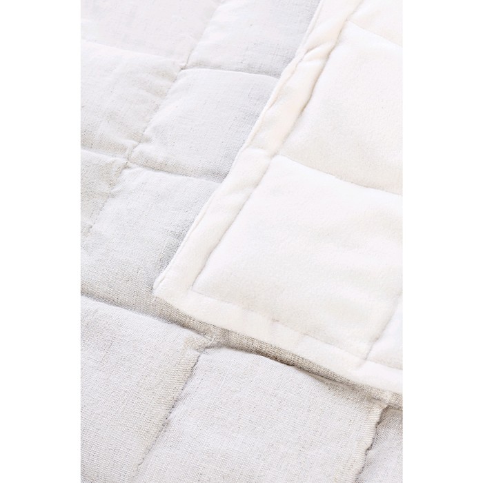 Одеяло утяжелённое, размер 110 × 140 см, лузга гречихи, лён/флис - фото 1907103696