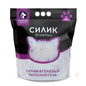 Наполнитель силикагелевый "Пижон Premium Crystal", колотый, 8 л 4881454