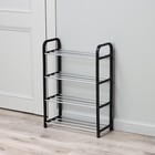 Полка для обуви Доляна, 4 яруса, 42×19×59 см, чёрная - Фото 7