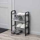Полка для обуви Доляна, 4 яруса, 42×19×59 см, чёрная - Фото 4