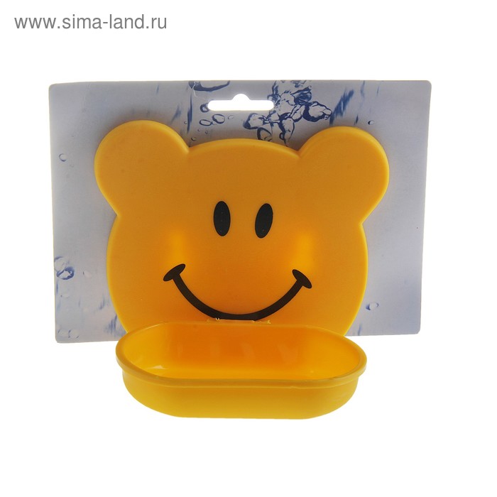 Мыльница пластиковая «Мишка», на присоске - Фото 1