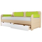 Кровать-тахта с подушками «Стиль 900.4», 2000 × 900 мм, цвет туя светлая / лайм - фото 299694410