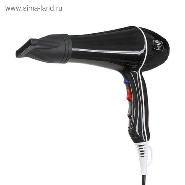 Фен Wahl 4340-0470 Super Dry, 2000 Вт, 2 скорости, 3 темп. режима, холодный воздух, чёрный - Фото 1