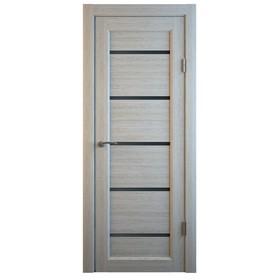 Комплект межкомнатной двери,  B-1/03 Дуб монтана Грей, Лакобель черный, 2000x600