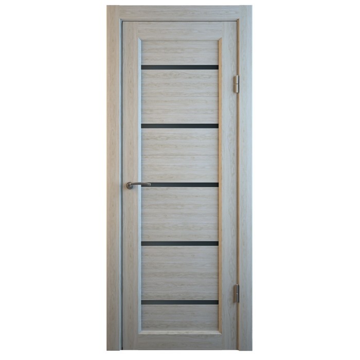 Комплект межкомнатной двери,  B-1/03 Дуб монтана Грей, Лакобель черный, 2000x800