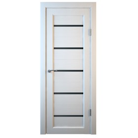 Комплект межкомнатной двери,  B-1/06 Белое дерево, Лакобель черный, 2000x600