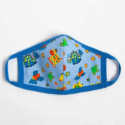 Повязка тканевая для мальчика, цвет голубой микс, возраст 7-12 лет