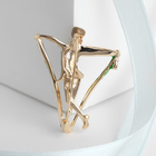 Брошь «Гимнастка» с лентами, цвет зелёный в золоте - Фото 2