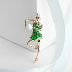 Брошь «Гимнастка» с мячом, цвет зелёный в золоте - Фото 1