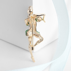 Брошь «Гимнастка» с мячом, цвет зелёный в золоте - Фото 2