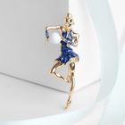 Брошь «Гимнастка» с мячом, цвет синий в золоте - Фото 1