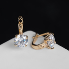 Серьги со стразами «Блум», белые в золоте - Фото 2