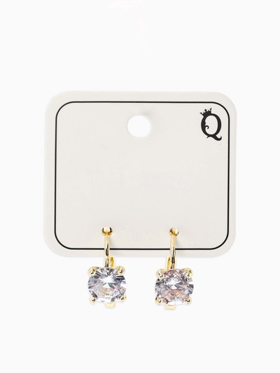 Серьги со стразами «Блум», белые в золоте