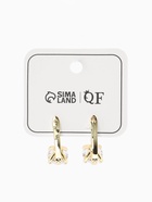 Серьги со стразами «Блум», белые в золоте - Фото 6