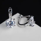 Серьги со стразами «Блум», белые в серебре - Фото 2
