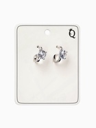 Серьги со стразами «Блум», белые в серебре - Фото 4