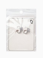 Серьги со стразами «Блум», белые в серебре - Фото 8