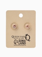 Серьги со стразами «Пусеты» гвоздик классика, d=0.5 см, белые в розово  (артикул 4982755)  большой выбор товаров оптом и в розницу по низким ценам с доставкой