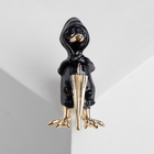 Брошь «Утёнок» с зонтиком, цвет чёрный в золоте - Фото 1