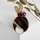 Брошь «Зайчик» стесняшка, цвет коричневый в золоте - Фото 1