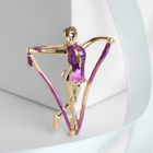 Брошь «Гимнастка» с лентами, цвет фиолетовый в золоте - Фото 1