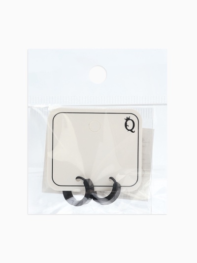 Серьги кольца чёрные QF «Нео», d=1.4 см