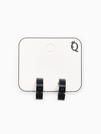 Серьги кольца чёрные QF «Нео», d=1.4 см