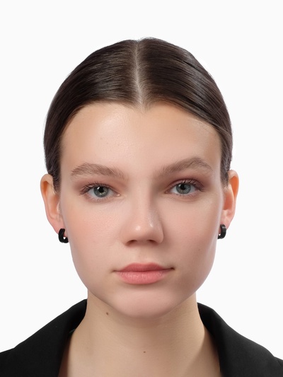 Серьги кольца чёрные QF «Нео», d=1.4 см