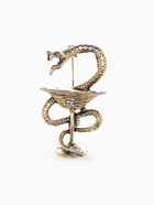 Брошь «Змея в геральдике», медицина, цвет чернёное золото - Фото 1